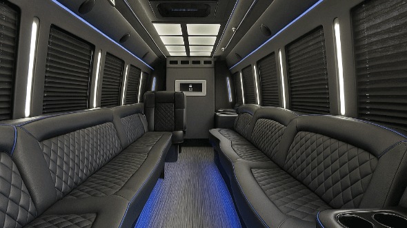 Interior of Victorville Party Bus Company's 20 Passenger Party Bus in Apple Valley