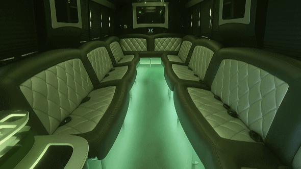 Interior of Victorville Party Bus Company's 28 Passenger Party Bus in Rancho Cucamonga