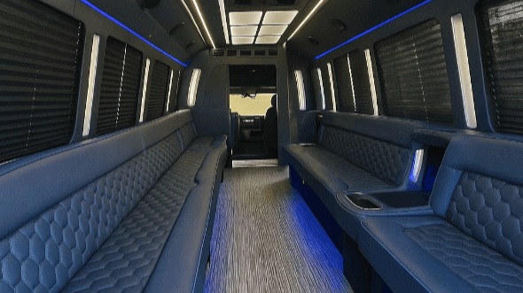 Interior of Victorville Party Bus Company's 30 Passenger Party Bus in Apple Valley