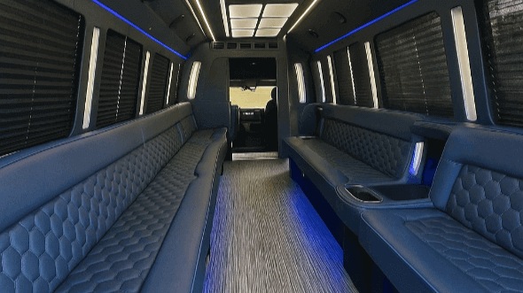 Interior of Victorville Party Bus Company's 30 Passenger Party Bus in Hesperia