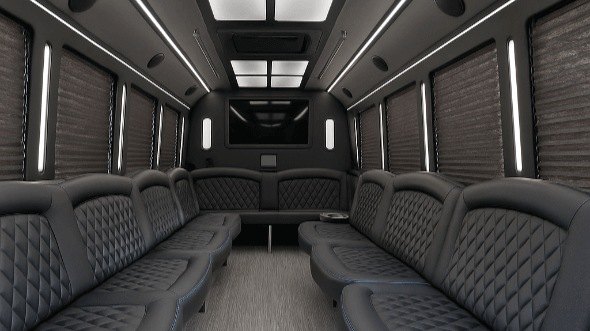 Interior of Victorville Party Bus Company's 30 Passenger Party Bus in Redlands