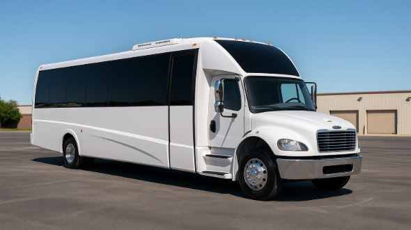 Exterior of Victorville Party Bus Company's 30 Passenger Party Bus in Redlands