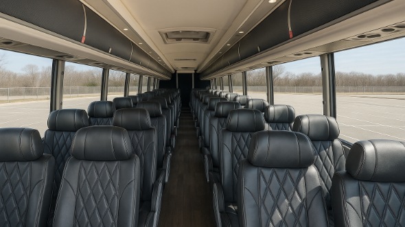 Interior of Victorville Party Bus Company's 40 Passenger Charter Bus in Victorville