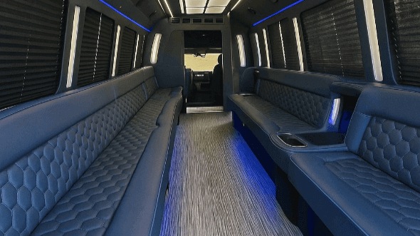 Interior of Victorville Party Bus Company's 40 Passenger Party Bus in Fontana