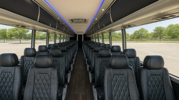 Interior of Victorville Party Bus Company's 47 Passenger Charter Bus in Victorville