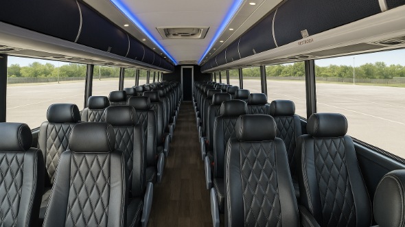 Interior of Victorville Party Bus Company's 48 Passenger Charter Bus in Victorville