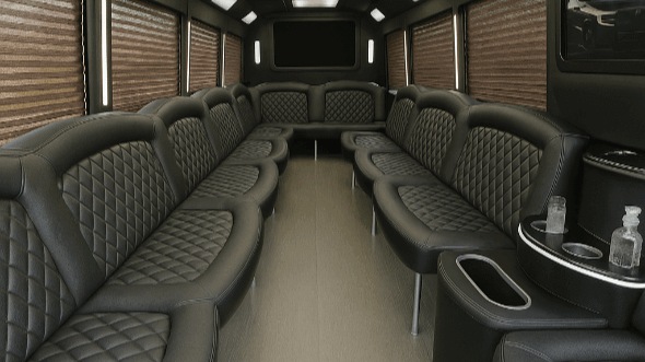 Interior of Victorville Party Bus Company's 50 Passenger Party Bus in Fontana