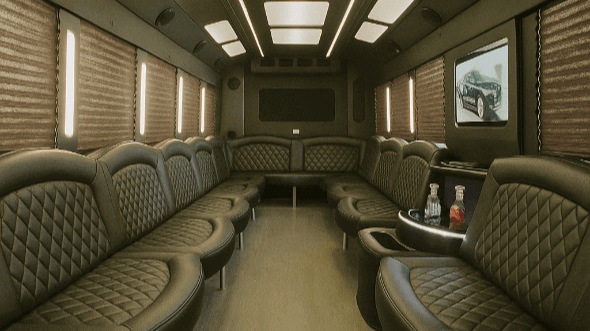 Interior of Victorville Party Bus Company's 50 Passenger Party Bus in Hesperia