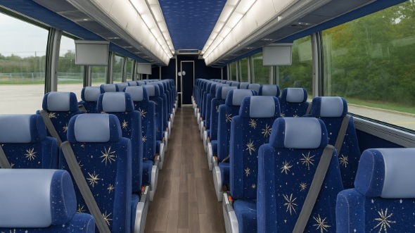 Interior of Victorville Party Bus Company's 54 Passenger Charter Bus in Victorville