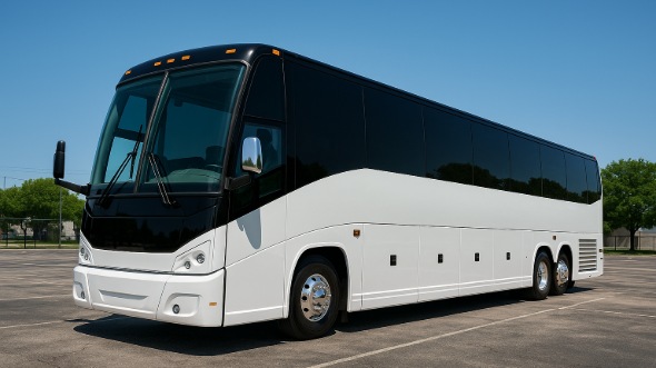 Exterior of Victorville Party Bus Company's 55 Passenger Charter Bus in Victorville