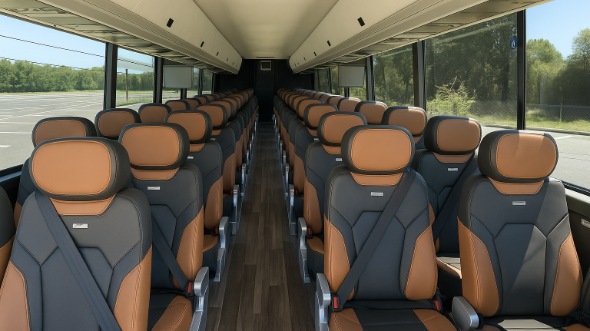 Interior of Victorville Party Bus Company's ADA Charter Bus in Victorville